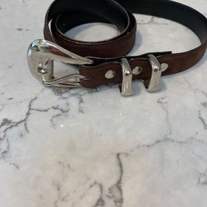 Brown leather western belt